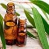 Eucalyptus Essential Oil in a glass bottle