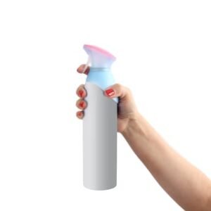 Person holding spray bottle with room and linen spray